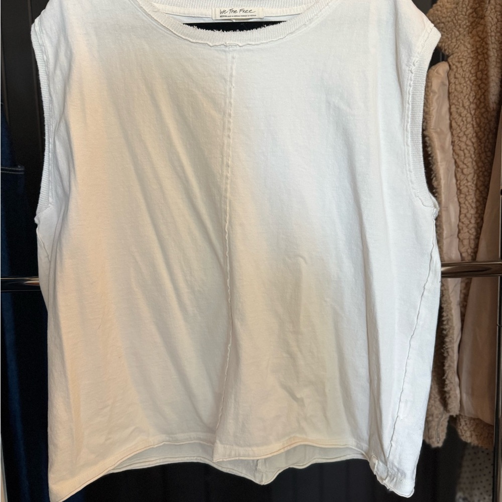 Oversized We The Free White Muscle Tee